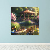 Eenden in de vijver canvas afdruk (Insitu (Houten vloer))