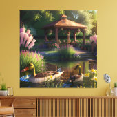 Eenden in de vijver canvas afdruk (Insitu (Woonkamer))