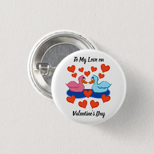 Eenden in Love Button (Voorkant /achterkant)