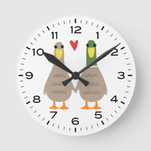 Eenden in Love Cute Ducks Holding Hands Ronde Klok