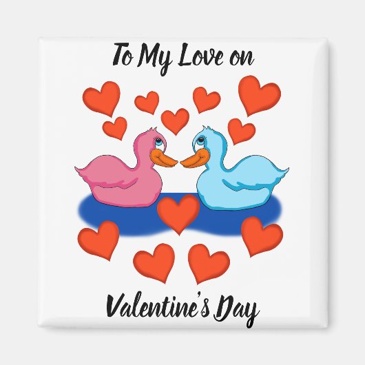 Eenden in Love Magnet Magneet (Voorkant)