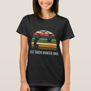 Eenden jacht retro zonsondergang grafisch tekening t-shirt