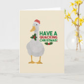 Eenden Kerst Pun: Prettige Kerst Kaart (Gele Bloem)