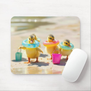 Eenden met strandspeelgoed muismat