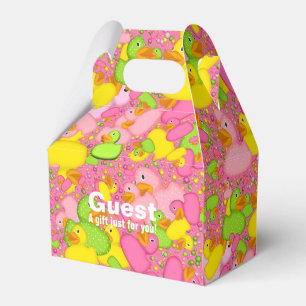 Eenden-n-Stippen-stijl-2-Drk roze-GABLE FAVOR BOX Bedankdoosjes