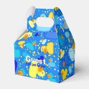 Eenden-n-Stippen-stijl-3-Blauw 3-GABLE FAVOR BOX Bedankdoosjes