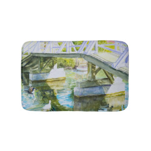 Eenden onder een brug badmat