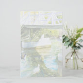 Eenden onder een brug briefpapier (Staand voorkant)