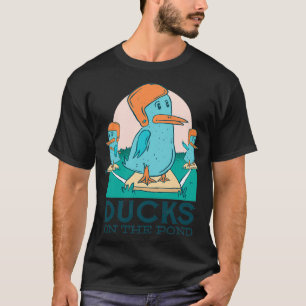 Eenden op de Pond Baseball Sticker T-shirt