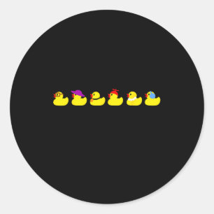 Eenden Op Een Rij Grappige Stomme Vadergrap Schatt Ronde Sticker