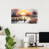 Eenden op het meer poster (Thuiskantoor)