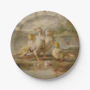 Eenden - Ronde Papieren Borden Bordje