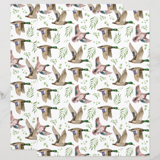 Eenden Scrapbook Papier (Voorkant / Achterkant)