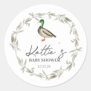 Eenden sticker, slijmvliessicker, eenden baby show ronde sticker