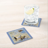 Eenden Vierkante Kartonnen Onderzetter (Insitu)