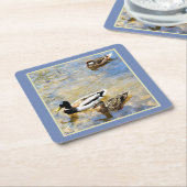 Eenden Vierkante Kartonnen Onderzetter (Schuin)