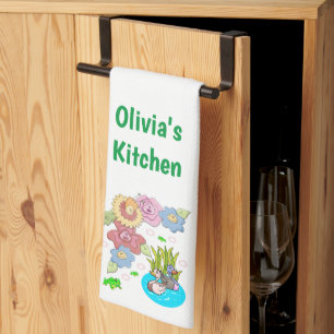 Eenden Vijver Bloemige Keuken Handdoek