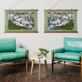Eenden Vijver Leven Trendy Hangend Wandkleed