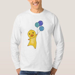 Eenden vliegen met ballonnen zoete dieren voor t-shirt
