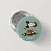 Eenden wilde eenden ronde button 3,2 cm (Voorkant /achterkant)