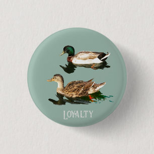 Eenden wilde eenden ronde button 3,2 cm