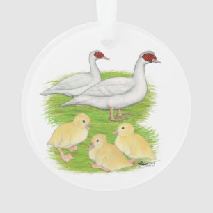 Eenden Witte Muscovy Familie Ornament