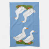 Eenden: Witte pekins Theedoek (Verticaal)