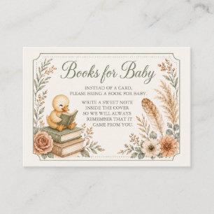 Eendenbaby-verwelkomingsboeken voor babykaart informatiekaartje