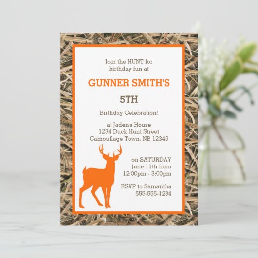 Eendencamouflage / Camo-hert-verjaardagsfeestje Kaart (Staand voorkant)