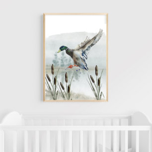 Eendenjacht kinderkamer muurdecoratie poster