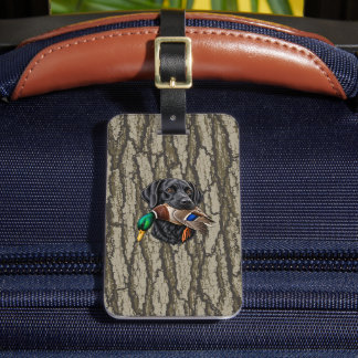 Eendenjager Hond Waterwild Jacht Eikenbast Camo Bagagelabel