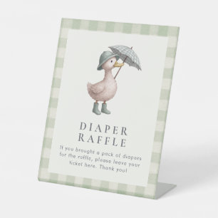 Eendenluierraffle Baby Shower Tafelmodel Reclamebord Met Voetstuk