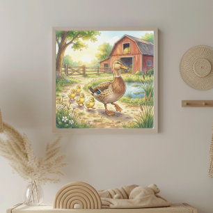 Eendenmoeder en Eendjes Nursery Poster