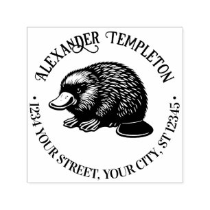 Eendensnavel Platypus #3P Naam Retouradres Zelfinktende Stempel