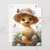 Eendenstro Pet Easter Egg Flowers Vlinders Briefkaart (Voorkant / Achterkant)