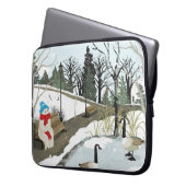 Eendenvijver - Winter Laptop Sleeve (Voorkant Links)
