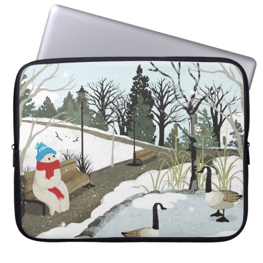 Eendenvijver - Winter Laptop Sleeve (Voorkant)