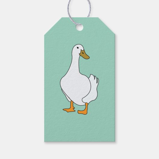eendenvogel witte eend cadeaulabel (Voorkant)