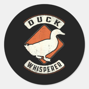 Eendfluisteraar Vintage Clic Retro Dierenliefde Ronde Sticker