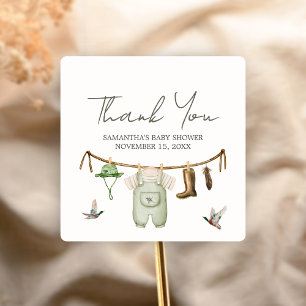 Eendjacht Baby Shower Vierkante Sticker