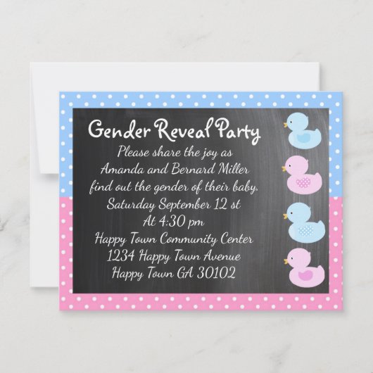 Eendje- en teendje-uitnodiging kaart (Voorkant)