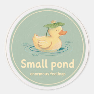Eendje Lelblad Hoed Krijtstijl Ronde Sticker
