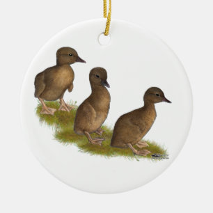 Eendjes: Chocolade Lopende Keramisch Ornament