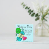 Eendraadsgaren/haakwerk/Visitekaartjes Vierkante Visitekaartje (Staand voorkant)