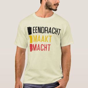 Eendracht Maakt Macht Belgisch Motto T-shirt, Belg T-shirt