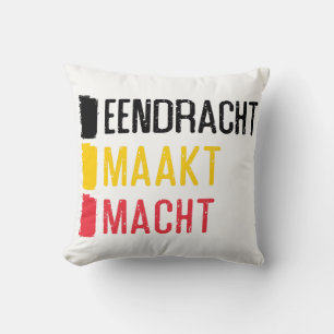 Eendracht Maakt Macht Pillow, Belgische Motto Kussen