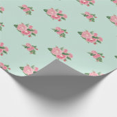 Eenduiblauwe flora cadeaupapier (Hoek)