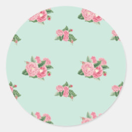 Eenduiblauwe flora ronde sticker