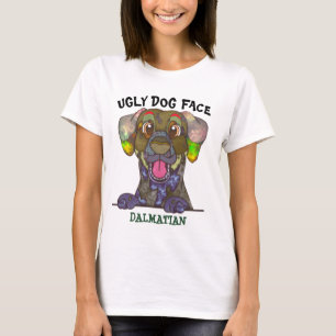 Eenduidig Dalmatiaans lelijk gezicht T-shirt