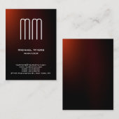 Eenduidig eenvoudig bruin wit monogram visitekaartje (Voorkant / Achterkant)